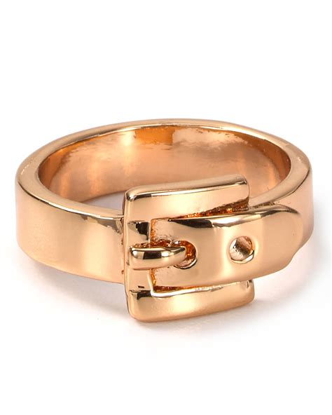 Michael Kors Rose Gold Buckle Ring 